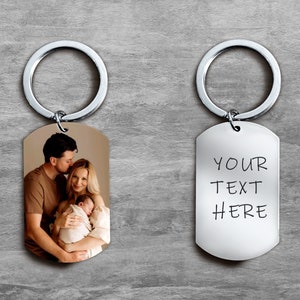 Custom Picture Keychain, Personalized Text Keychain, Doubled Sided Picture Keychain, Anniversary Gift , Gift For him, Mother‘s day Gifts