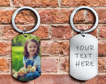 Fathers Day Gift For First Time Dad, Personalized Gifts For Dad, 1st Fathers Day Custom Keychain For Men, Photo Keychain For Dad, Men Gift