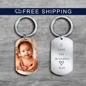 I Love You Grandma, Custom Kids Picture Keychain for Grandma, Picture Keychain for dad, Personalized Keychain, Photo Gifts For Men