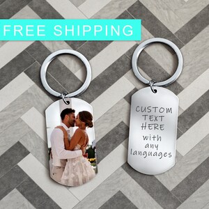 Custom Picture Keychain, Personalized Text Keychain, Anniversary Gift for him, Chirstmas Gift Keychain, Personalized Text Keychain