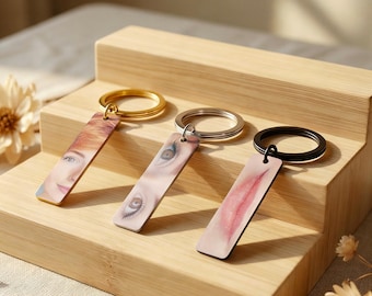 Mother's Day Photo Keychain, Personalized Keychain for Mom, Custom Eye or Lips Photo Gift, Gift from Daughter Son