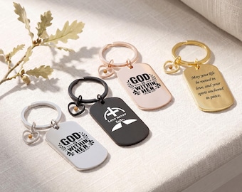 Mustard Seed Faith Keychain Custom Engraved Bible Verse Keyring Religious Gift Inspirational Bag Charm for Her Him