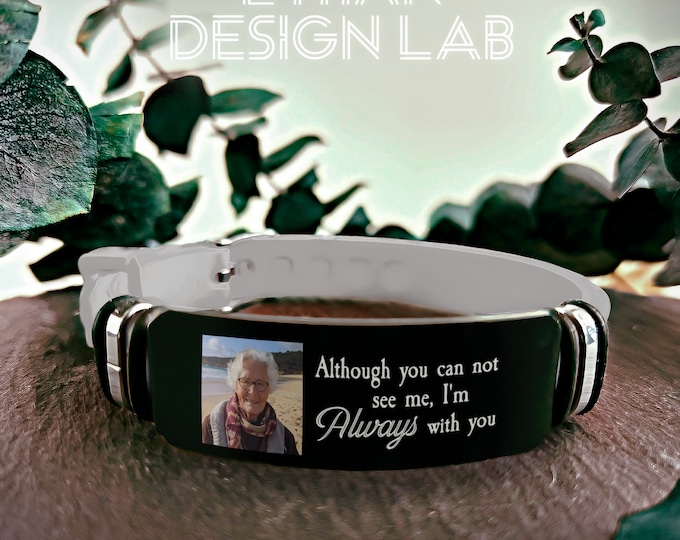 I Am Aways With You,Memorial Keepsake,Unique Sympathy Gift,Personalized Picture Bracelet,Custom Photo Bracelet,In Memory of Grandpa