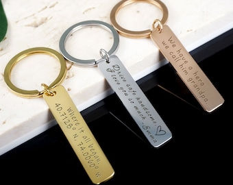 Stainless Steel Keychain, Personalized Keychain Engraved Keychain, Drive Safe Keychain, Best Friend Gifts, Custom Keychain for Mom Birthday
