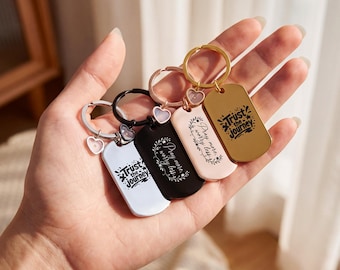 Mustard Seed Keychain Custom Engraved Faith Keyring Personalized Inspirational Bible Verse Bag Charm Gift for Her Him