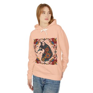 Unisex Sweatshirt, boho Colorful Floral Fox design Hoodie, elegan sweatshirt, Fox Lover Gift, Floral Animal Clothes, Colorful Hooded Jumper.