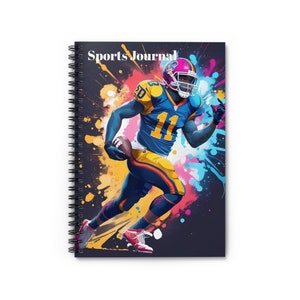 Spiral Notebook, Sports Journal, Ruled Line