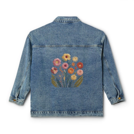 Giacca Jeans Donna Fantasy Con Ricamo Floreale – Cotone Elasticizzato – Taglia Unica - 5
