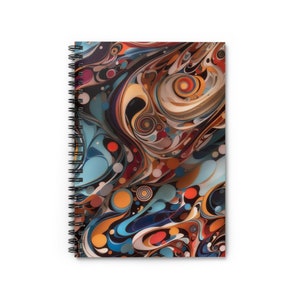 Spiral Notebook - Abstract Design - Multi color - Ruled Line