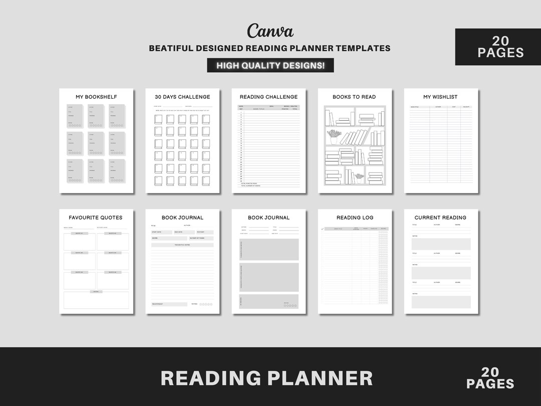 Reading Planner Bundle Printable, Reading Challenges, Reading Log, Book ...