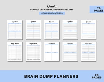 Brain Dump Journal Printable | Productivity Planner | Thought Organizer | Thought Journal