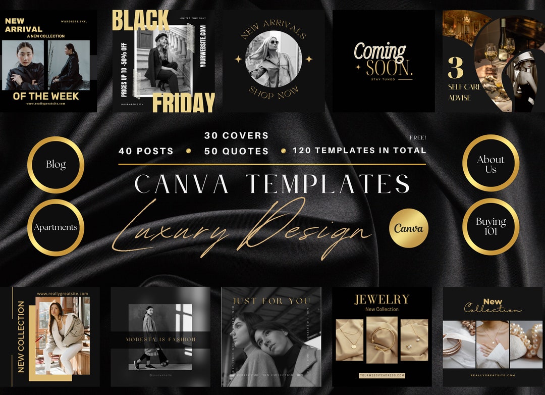 Luxury Black Instagram Templates | Instagram Post Templates | Dark ...