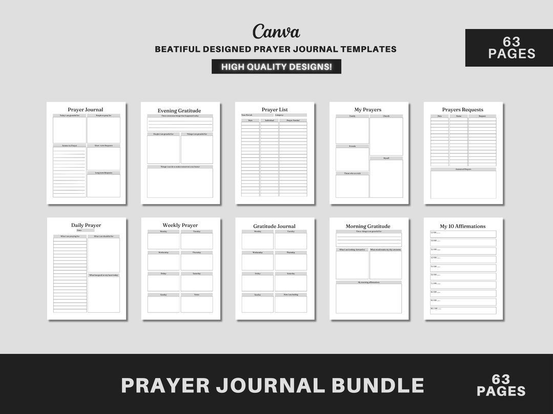 Prayer Journal Printable | Gratitude Journal | Digital Bible Study ...