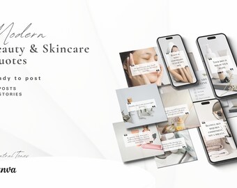 Skincare Instagram Post & Story Ready-to-Share Quotes - For Estheticians, Social Media Posts, Skincare Branding Kit, Beauty Instagram Quotes