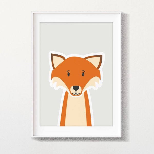 Kettu the fox | Fox nursery print | Woodland nursery decor | Kids wall art | Woodland animal print | Childrens wall art