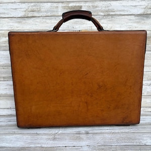 VTG Hartmann Belting Leather Briefcase Attache Brown Organizer 4"