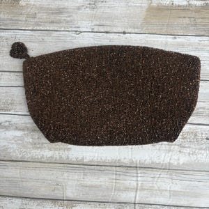 VTG Bag By Josef Beaded Clutch Purse Bronze Metallic Zip Top Evening Glam Formal