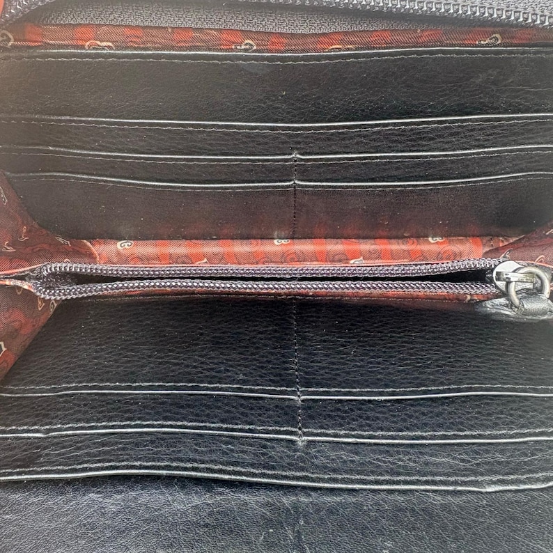 VTG Brighton - Bolso bandolera, cartera, tarjetero pequeño, piel de cocodrilo negra, viaje imagen 8