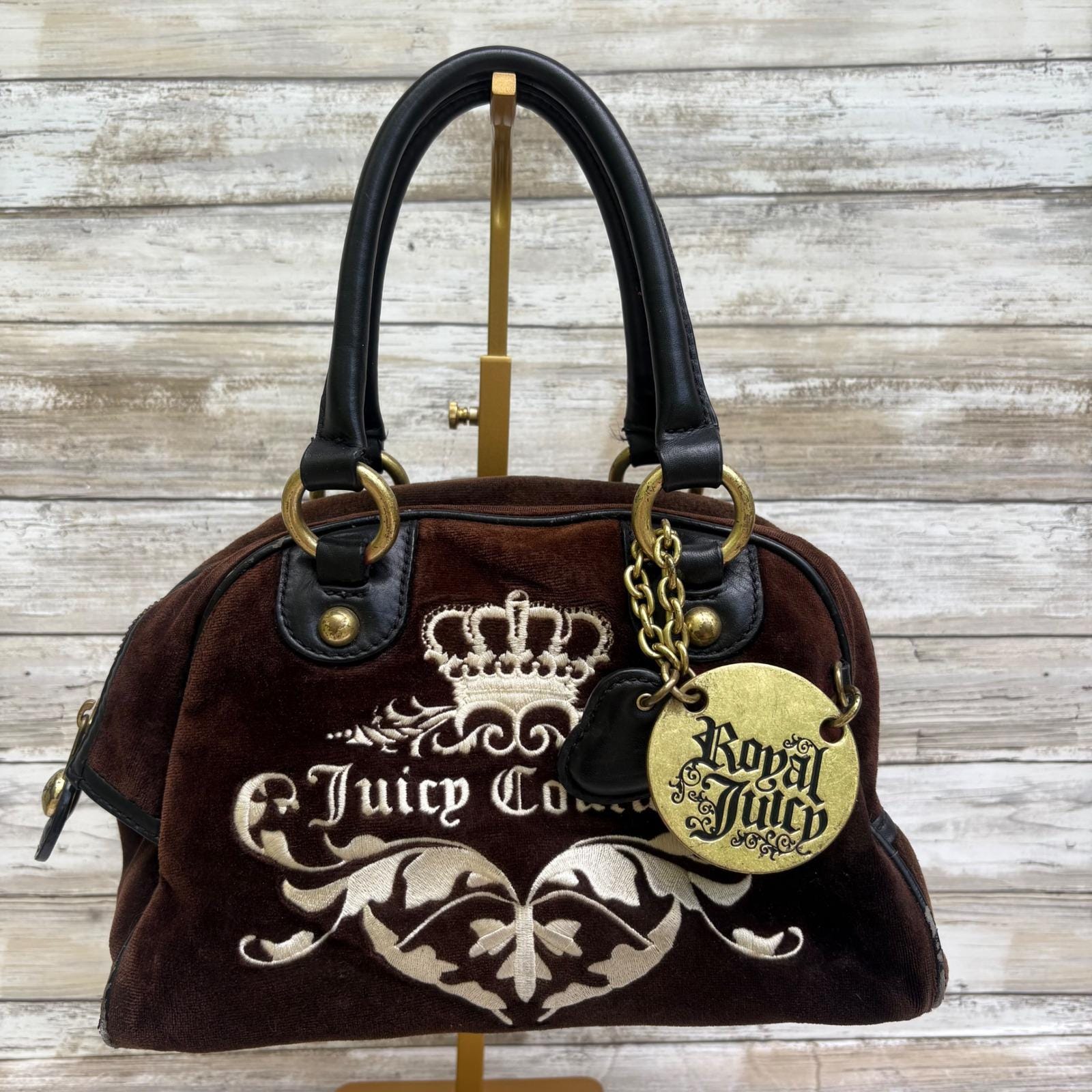 ✨激レア/Y2K✨ジューシークチュール バニティバッグ ベロア 刺繍 ブラウン Brown Vintage Juicy Couture Bag - Etsy ✨激レア/Y2K✨ジューシー