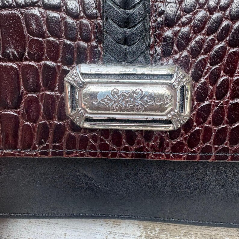 VTG Brighton - Bolso bandolera, cartera, tarjetero pequeño, piel de cocodrilo negra, viaje imagen 10
