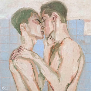 Dipinto ad olio su tela dipinto a mano unico originale | corpo nudo | artista in Francia | pittura a olio | arte figurativa incorniciata