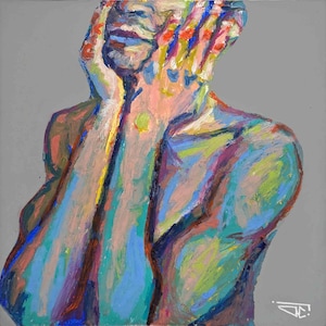 Pastelli a olio incorniciati | opera d'arte unica incorniciata su carta | dipinto impressionista originale | fatto a mano in Francia