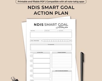 NDIS Smart Goals Form: Printable Action Plan (Editable PDF)