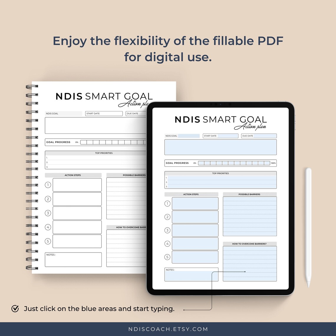 NDIS Smart Goals Form: Printable Action Plan (editable PDF) - Etsy ...