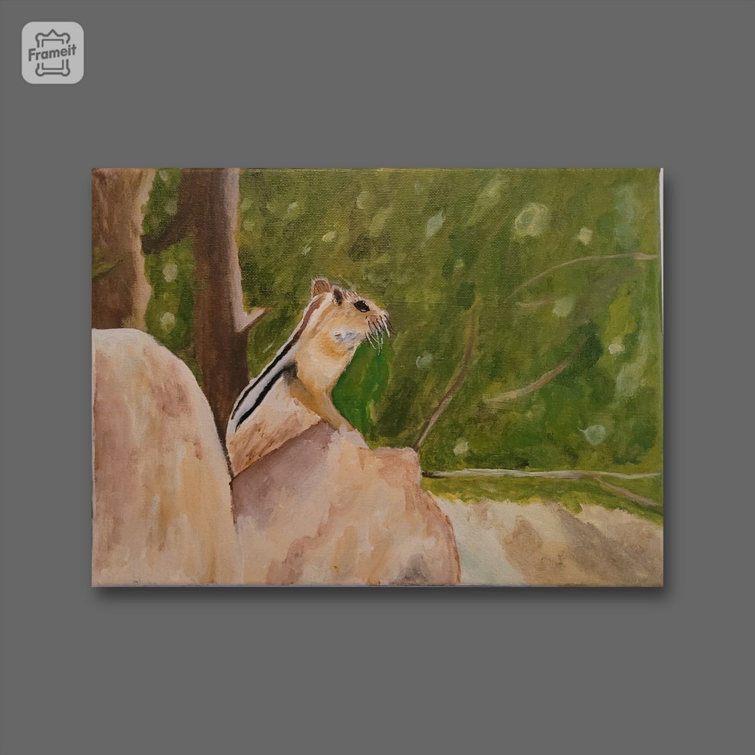 Chipmunk Canvas Painting - Etsy