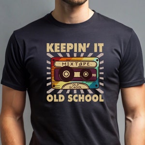 Camiseta de fita mista unissex retro camiseta dos anos 80 camisa retro dos anos 90 camiseta vintage da velha escola lista de reprodução genx camisa edição limitada