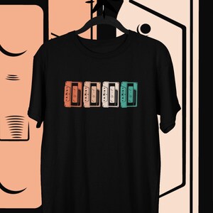 Camiseta de fita mista unissex retro camiseta dos anos 80 camisa retro dos anos 90 camiseta vintage da velha escola lista de reprodução genx camisa edição limitada
