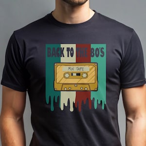 Camiseta de fita mista unissex retro camiseta dos anos 80 camisa retro dos anos 90 camiseta vintage da velha escola lista de reprodução genx camisa edição limitada