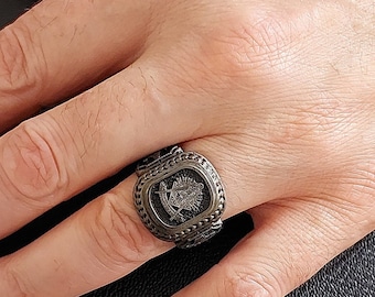 Master Mason Ring for Man, Eye of Providence Mason Ring, Customized Mason Ring, Personalized Mason Ring, All Seeing Eye Button Masonic Ring