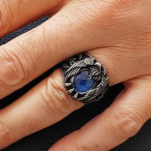 Christian Chi Rho Ring, Personalized Cross Ring, Silver Ruby Stone Signet Ring, Religious Statement Ring for Men, Christianity Cross Ring