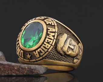 Donald J. Trump Ring With Stone, Make America Great Again Ring, Patriotic Jewelry, Trump Face Ring with Stone, Supporter Jewelry