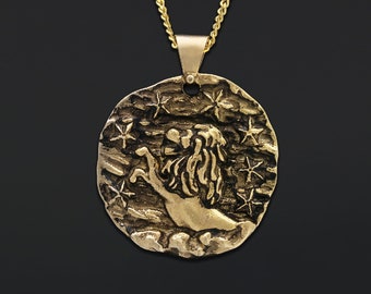 Medalion Lwa, naszyjnik z kamieniem zodiakalnym Lwa, naszyjnik z astrologią Lwa, biżuteria ze znakiem zodiaku Lwa, naszyjnik z Lwem, naszyjnik z wisiorkiem ze znakiem zodiaku