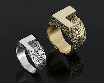 L Initial Ring, Monogram L Letter Ring, Handmade Initial Ring, Alphabet Jewelry, Letter L Ring, Initial Ring, Initial Jewelry for Men