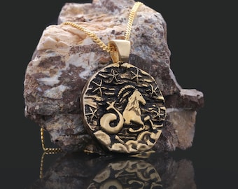 Collana Capricorno, Medaglione Capricorno, Collana Zodiacale, Collana Astrologica Capricorno, Gioielli Zodiacali Capricorno, Regalo per Lei, Regalo per Lui