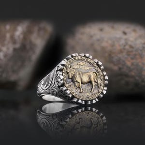 Taurus Patterned Ring, Taurus Horoscope Ring, Zodiac Ring, Constellation Ring, Astrology Ring for Women, Taurus Ring, Taurus Star Sign Ring