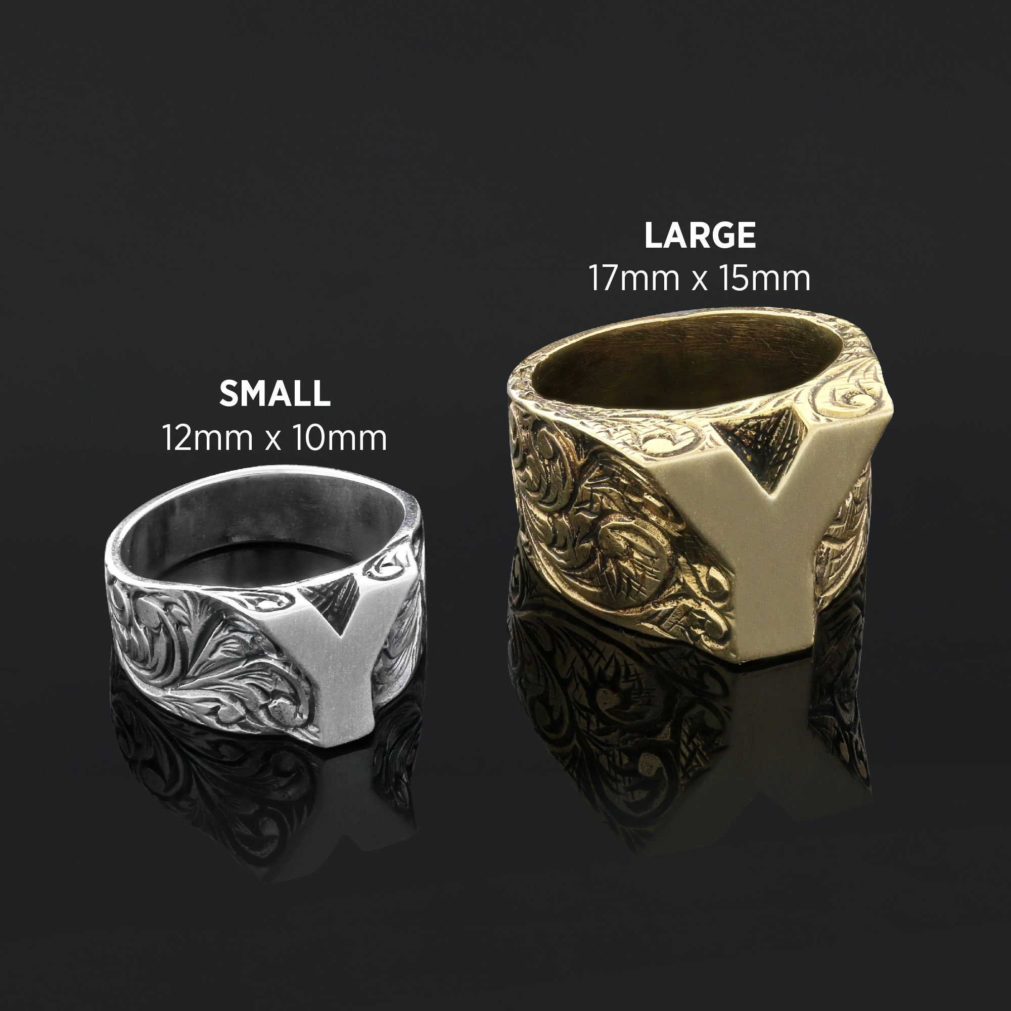 AZ Letter Ring Gift Monogram Y Letter Ring Handmade Name Etsy