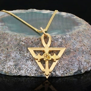 Amorc Rosae Crucis Pendant, Rosicrucian Necklace, Cross Necklace, Rosicrucian Amorc Jewelry, Rosae Crucis Jewelry, Handmade Amorc Necklace