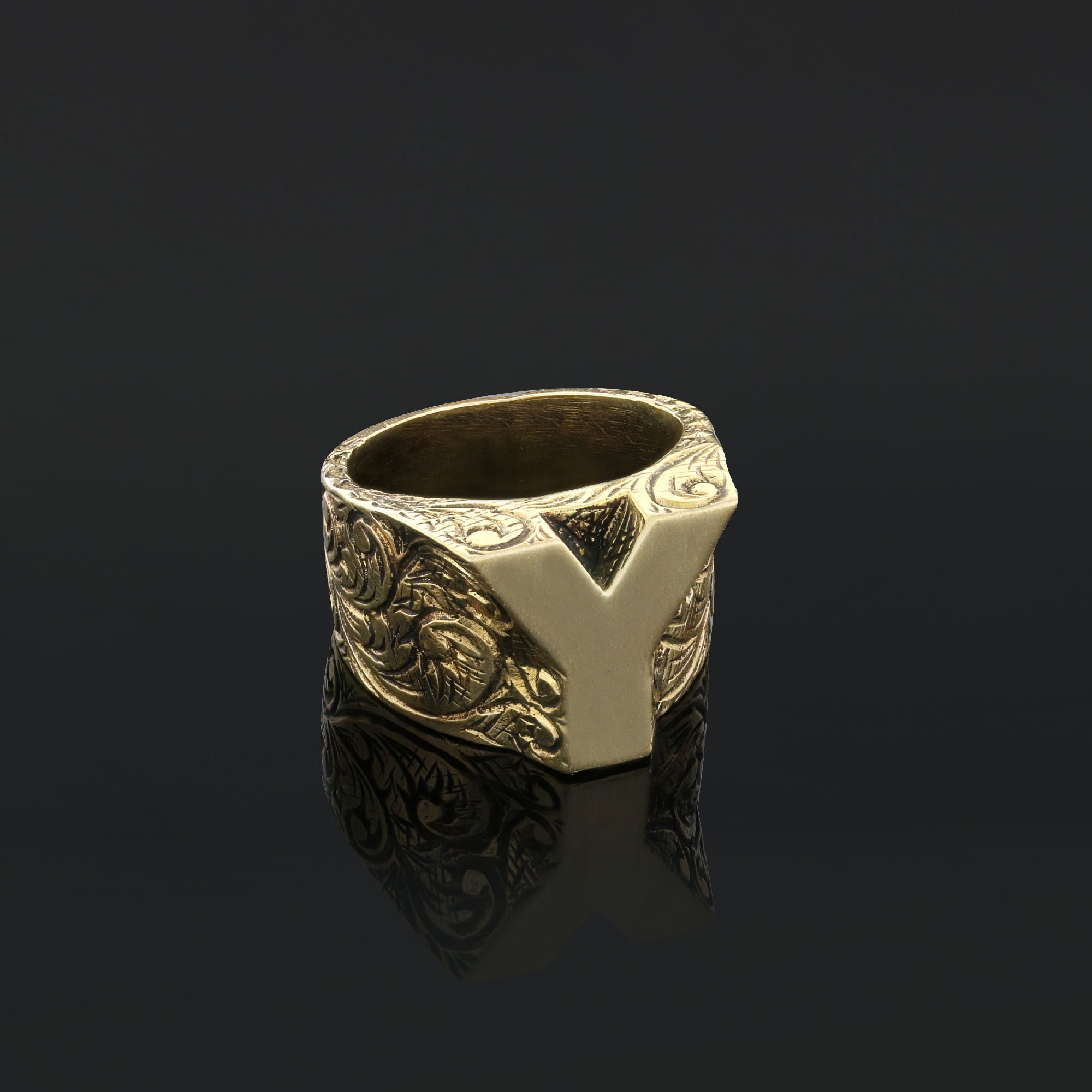 A-Z Letter Ring Gift, Monogram Y Letter Ring, Handmade Name Ring, Y ...