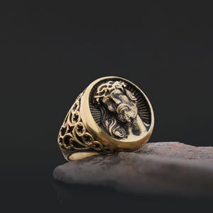 Round Jesus Ring, Messiah Face Ring, Christian Ring, Silver Religious Ring, Gold Plated Jesus Jewelry, Christ Signet Ring, 3D Jesus Ring