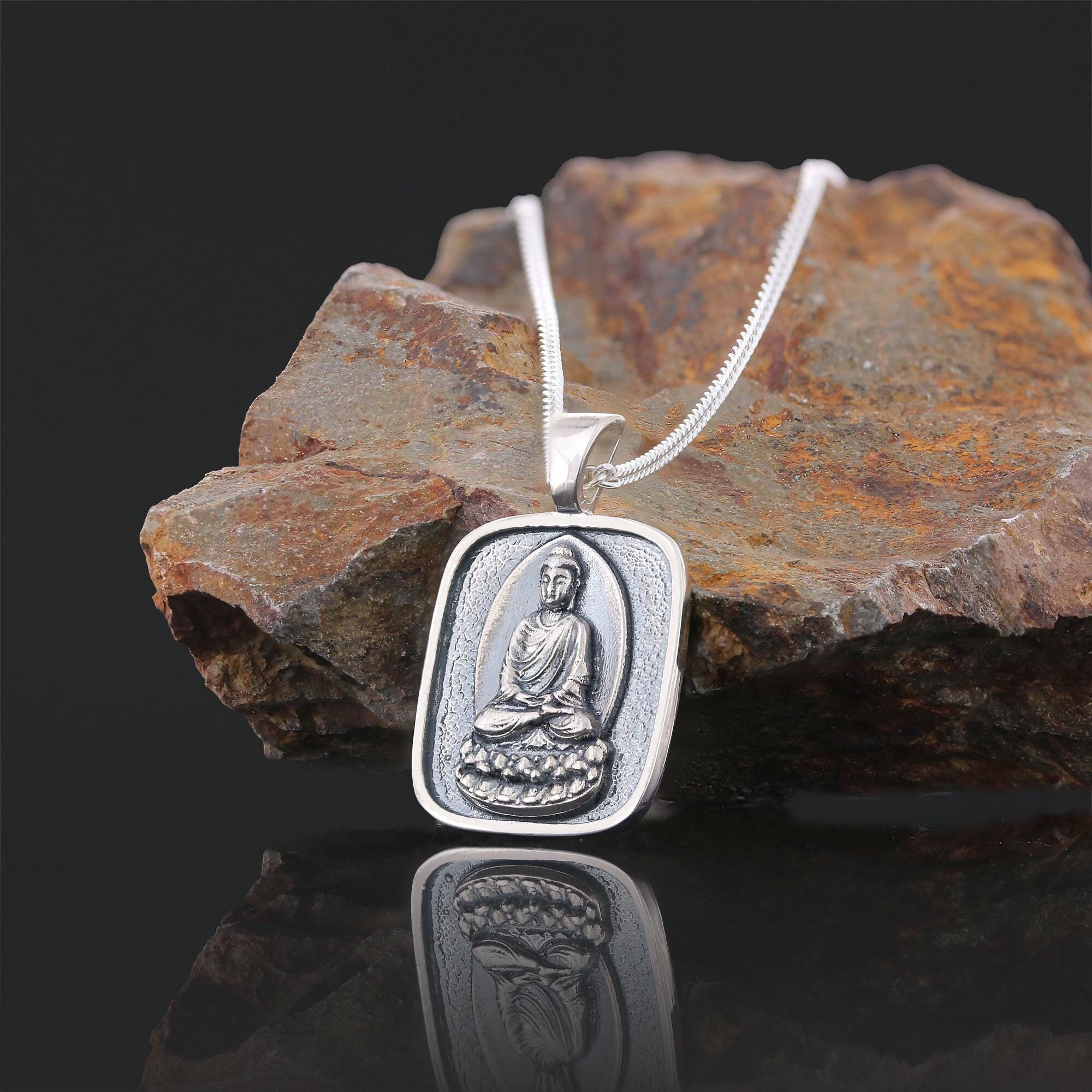 Minimalist Buddha Necklace, Yoga Necklace, Meditation Necklace, Buddha Pendant, Vermeil Buddha Pendant, Yoga Jewelry, Religious Necklace