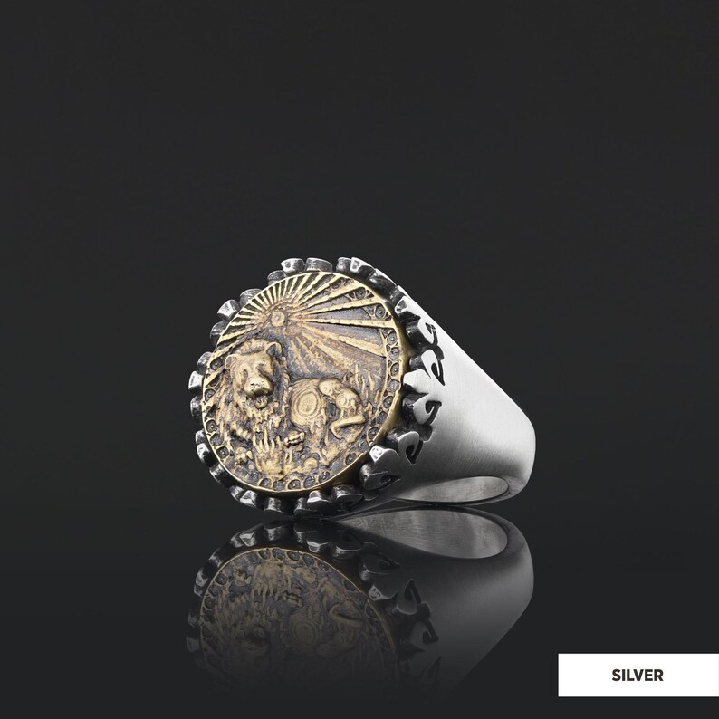 Lejonet stjärnteckenring, Lejonet horoskopring, Lejonet ring, stjärnteckenring för män, Lejonet stjärnteckenring, konstellationsring, astrologismycken för kvinnor bild 2