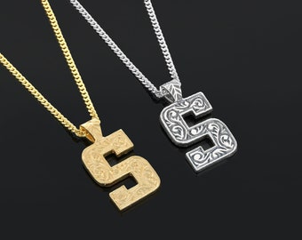 Custom Initial S Necklace, Silver Alphabet Jewelry, Gold Coated Name Necklace, A-Z Initial Necklace, Initial S Charm Necklace