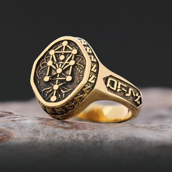 925 Sterling Silver Kabbalah Rings, Elohim Kabbalah Ring, Man Ring, Religious Gifts, Star Kabbalah Ring, Religious Gifts, Star of David Ring
