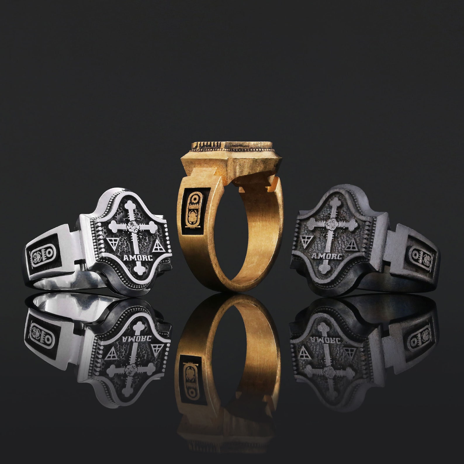 Post Order Rings Custom Rousea Crucis Order Ring, Spiritual Symbol of Ancient Order Ring ...