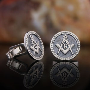 Masonic Cufflinks, Mason Lodge Suit Buttons, Personalized Sleeve Links, Freemason Cufflinks, Handmade Mason Cufflinks, Mason Round Cufflinks