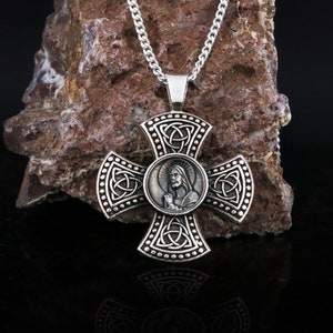 Messiah Cross Necklace, Handmade Christian Pendant, Silver Religious Pendant, Jesus Jewelry, Silver Jesus Necklace with Personalized
